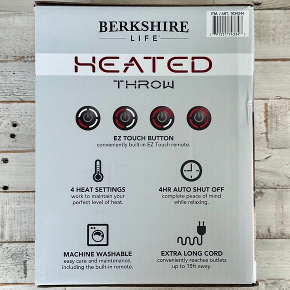 Berkshire Life Heated Luxe Faux Fur Throw 50" x 60" Taupe Electric Blanket NEW - Picture 2 of 3